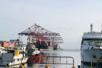 Port of Colombo showing docks, ships, and cargo operations.