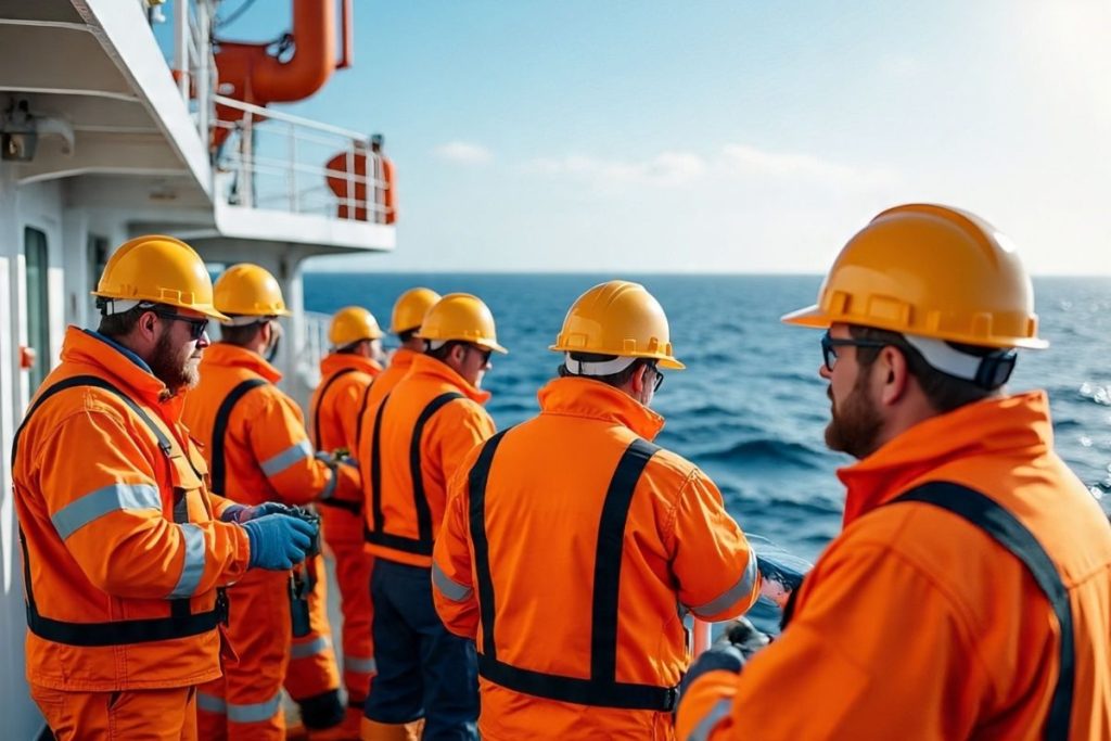 Image : Seafarers on board a vessel—property of guide2sea.com